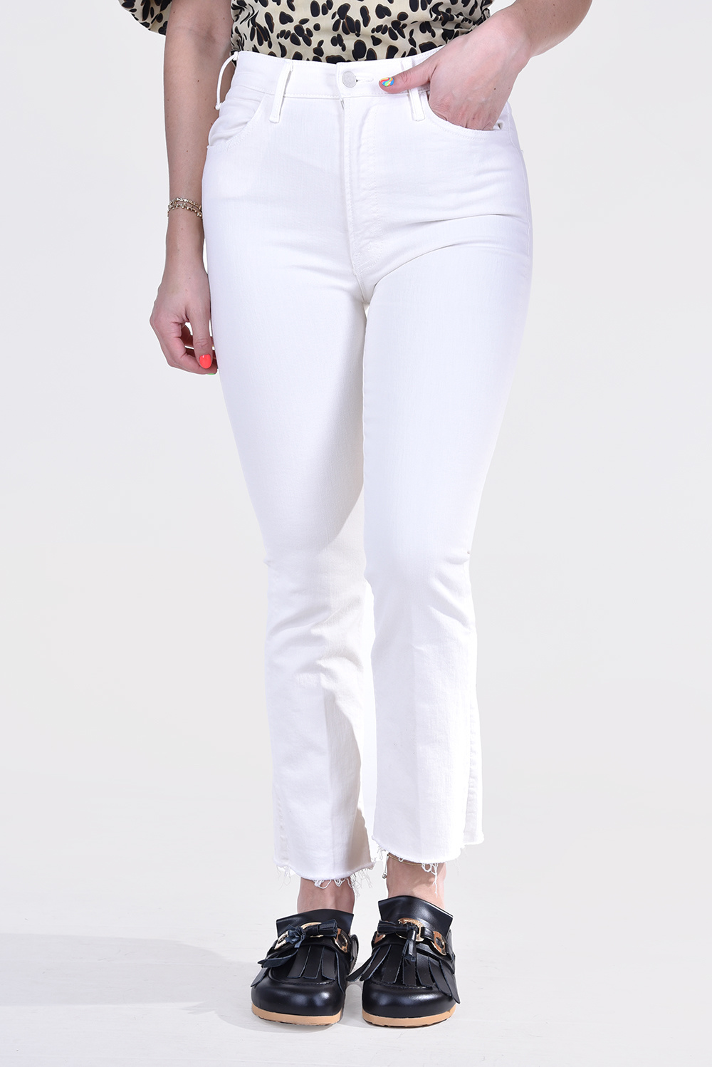 Productafbeelding: Mother jeans Hustler Ankle Fray 1117 753 A creme