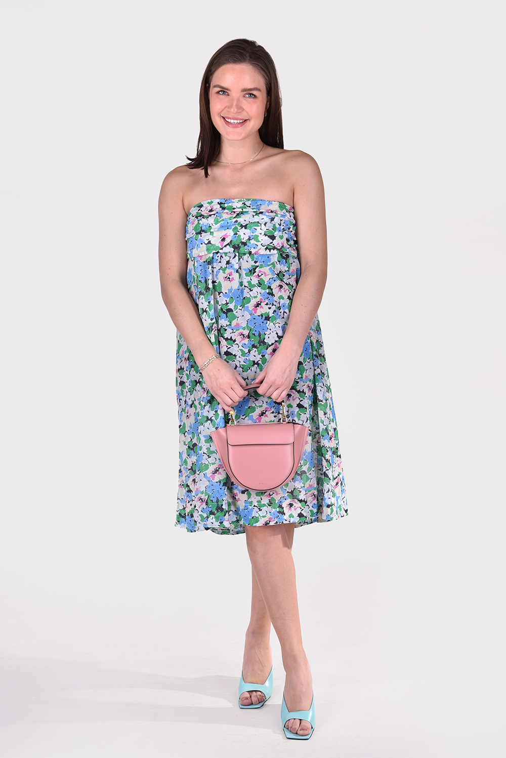 Ganni jurk F6954 blauw Ganni jurk F6954 blauw