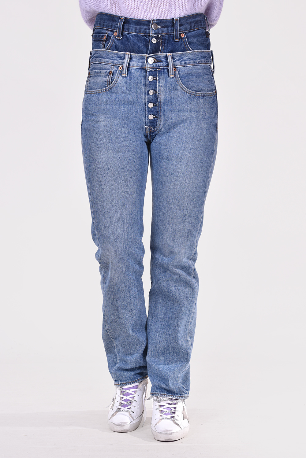 1/OFF Paris jeans Double Waist 121363 blauw 1/OFF Paris jeans Double Waist 121363 blauw