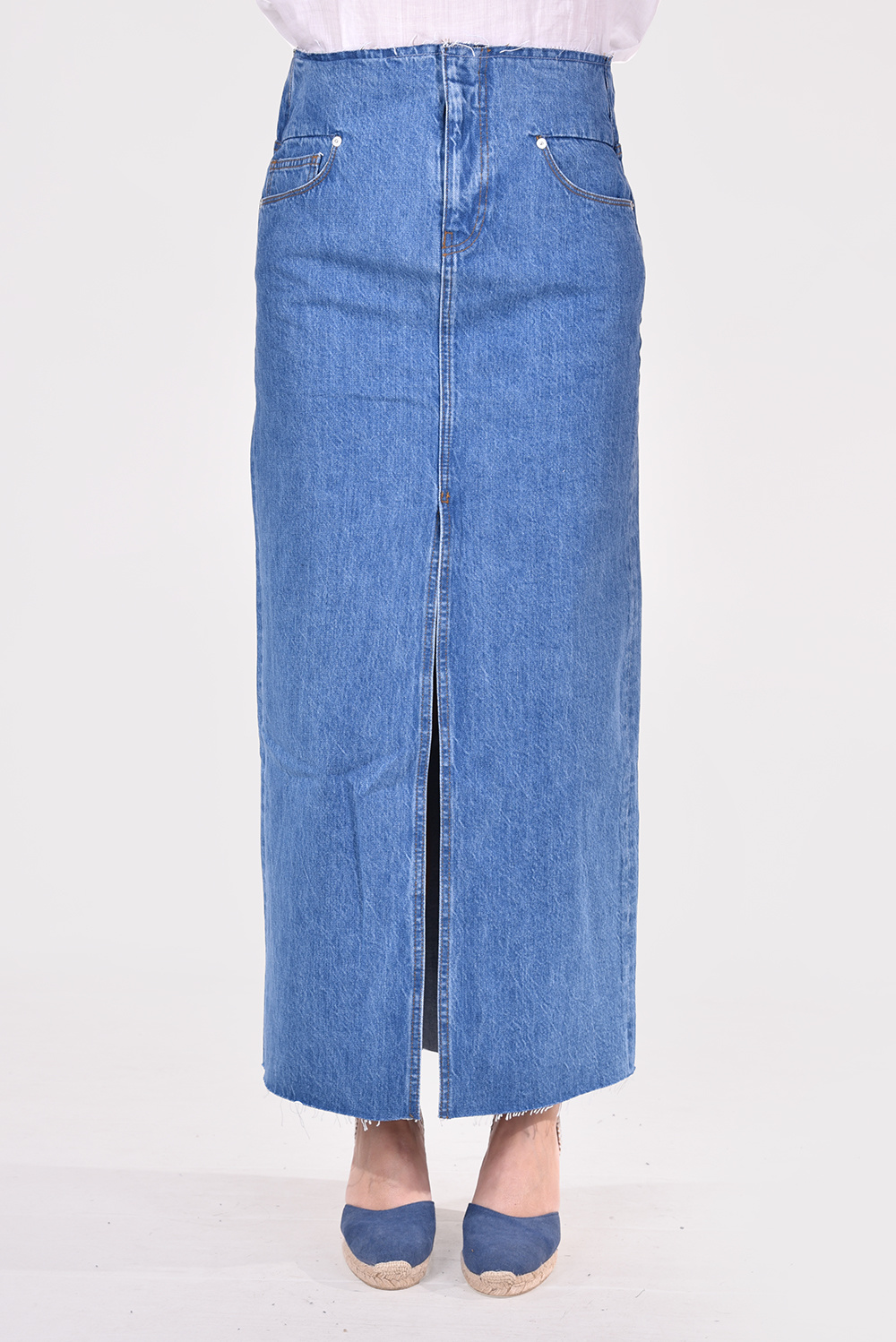 FRAME rok Cut Off Waist Maxi CWMS727 blauw FRAME rok Cut Off Waist Maxi CWMS727 blauw