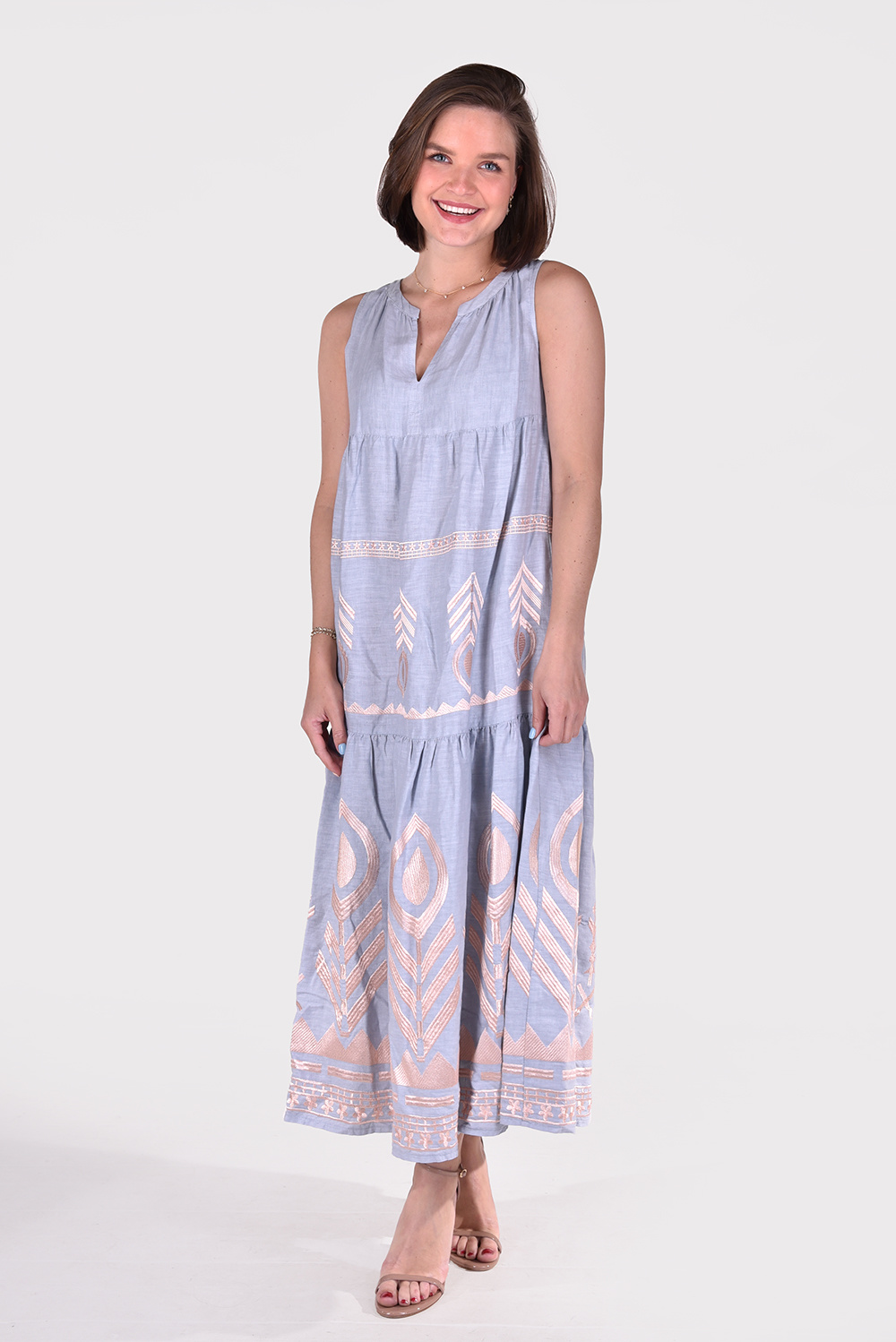 Greek Archaic Kori jurk 230371 light grey/pink Greek Archaic Kori jurk 230371 light grey/pink