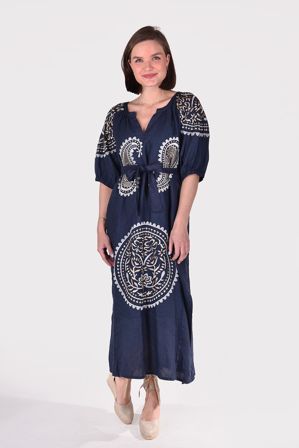 Greek Archaic Kori jurk 230181 blue navy/white Greek Archaic Kori jurk 230181 blue navy/white