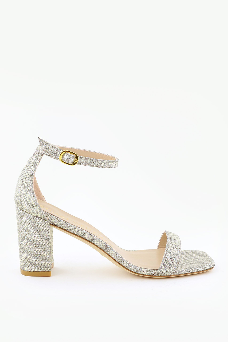 Stuart Weitzman sandalen Nudistcurve 75 zilver Stuart Weitzman sandalen Nudistcurve 75 zilver