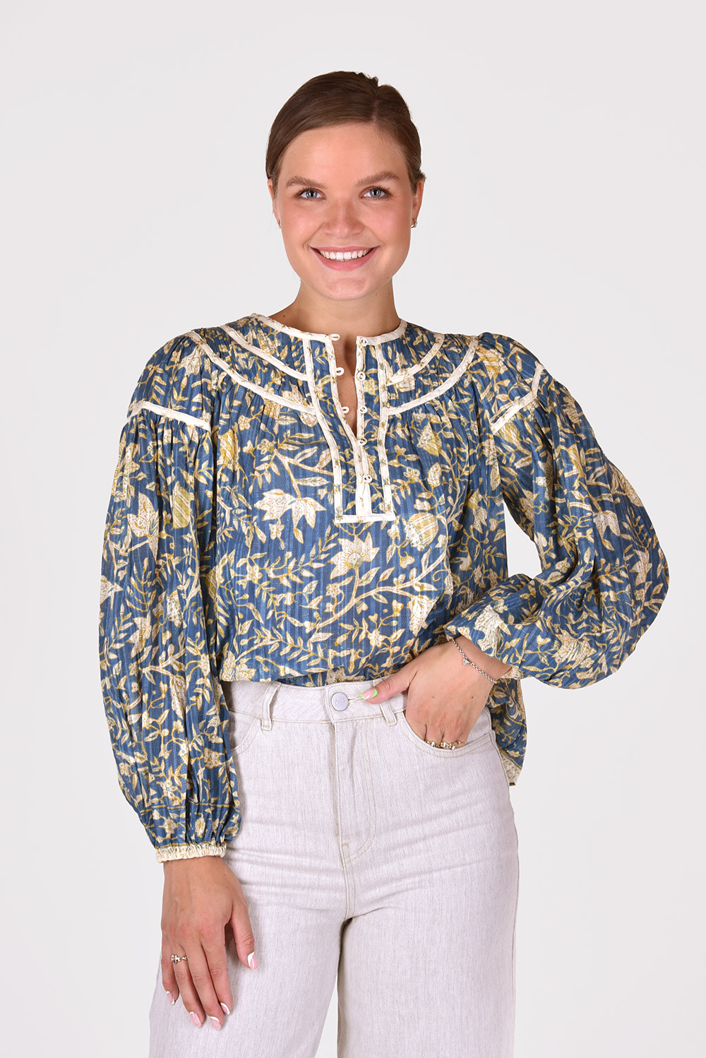 Ulla Johnson blouse Kirana PF220216 blauw Ulla Johnson blouse Kirana PF220216 blauw
