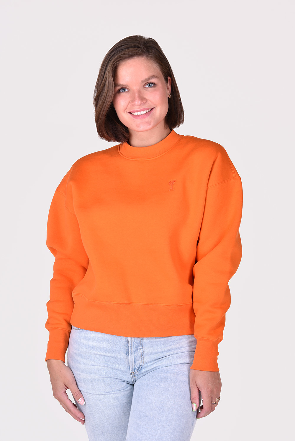 Ami Paris trui Tonal ADC USW012.740 oranje Ami Paris trui Tonal ADC USW012.740 oranje