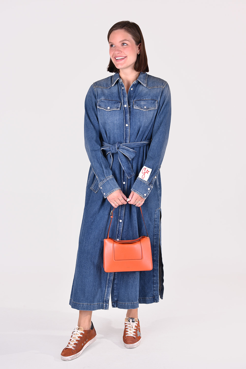Golden Goose jurk Dana GWP00714.P000624 blauw Golden Goose jurk Dana GWP00714.P000624 blauw