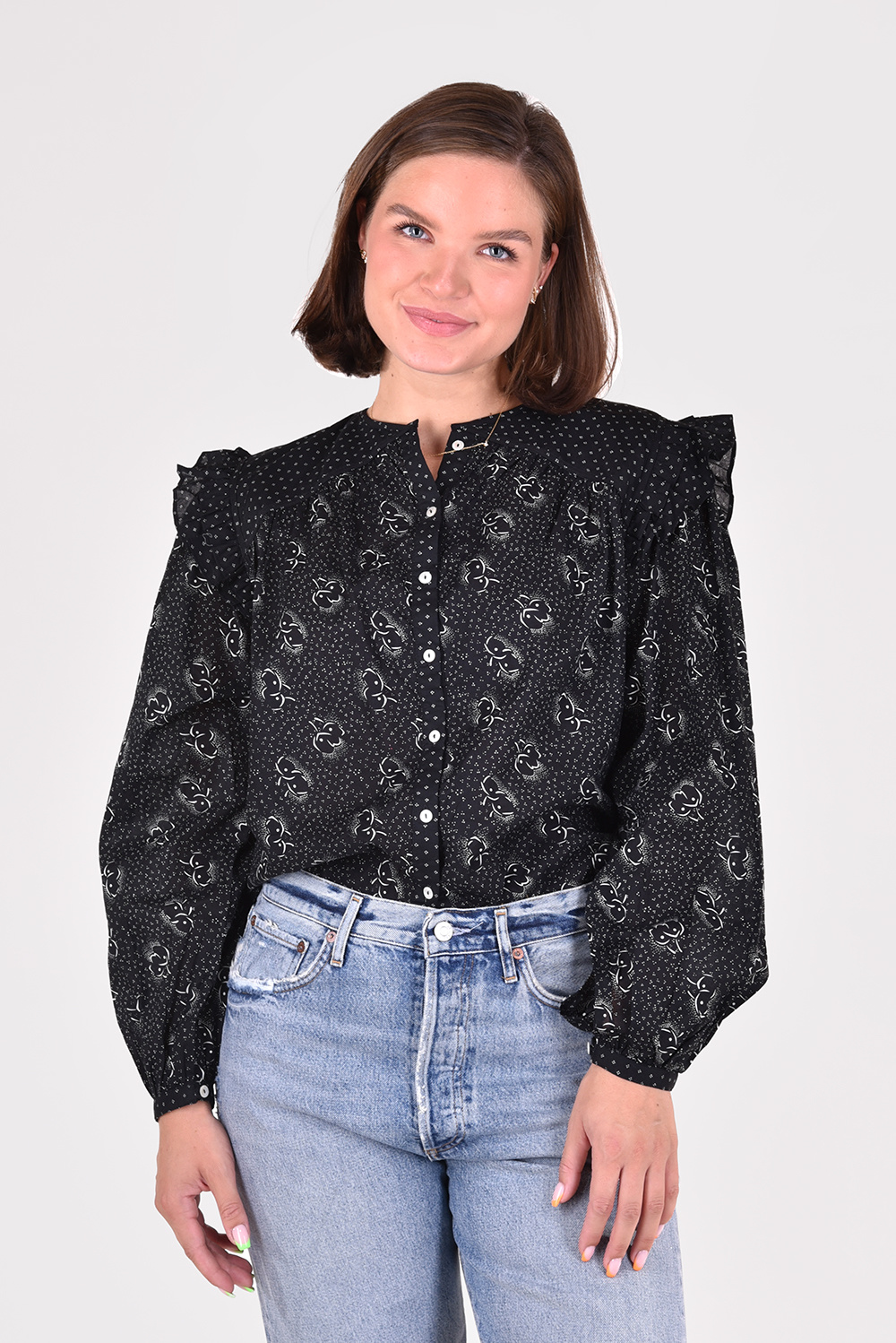 Magali Pascal blouse Angie MPAW22T17-1 zwart Magali Pascal blouse Angie MPAW22T17-1 zwart