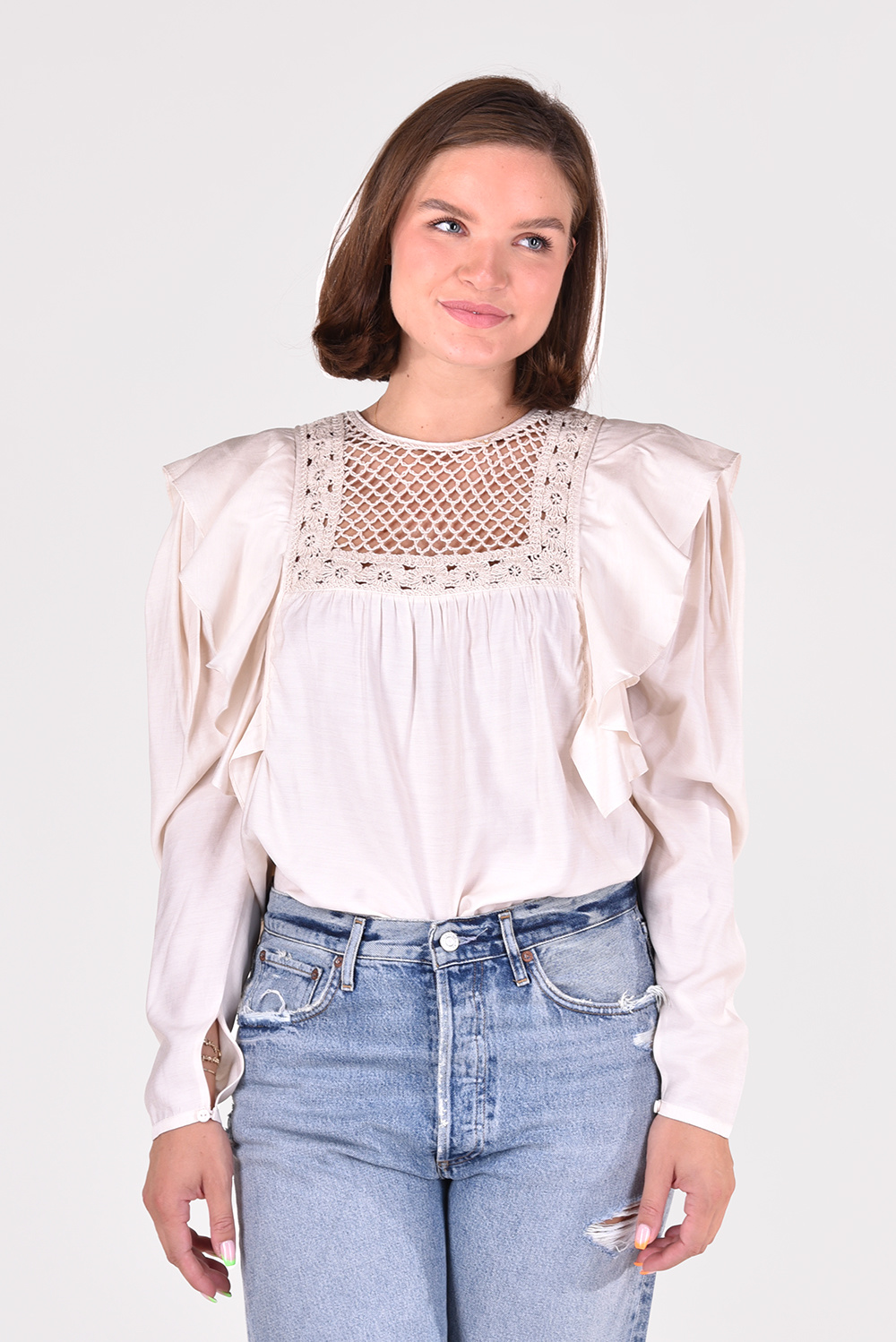 Magali Pascal top Flora MPAW22T25-1 creme Magali Pascal top Flora MPAW22T25-1 creme