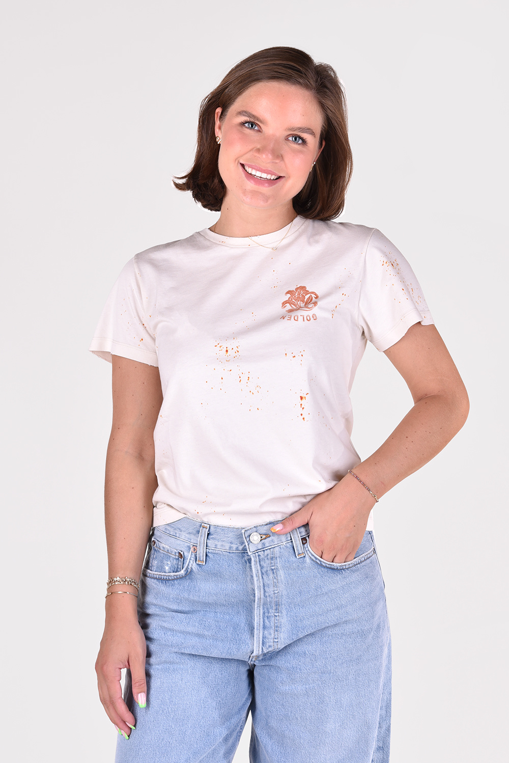 Golden Goose t-shirt GWP01221.P000796 wit Golden Goose t-shirt GWP01221.P000796 wit