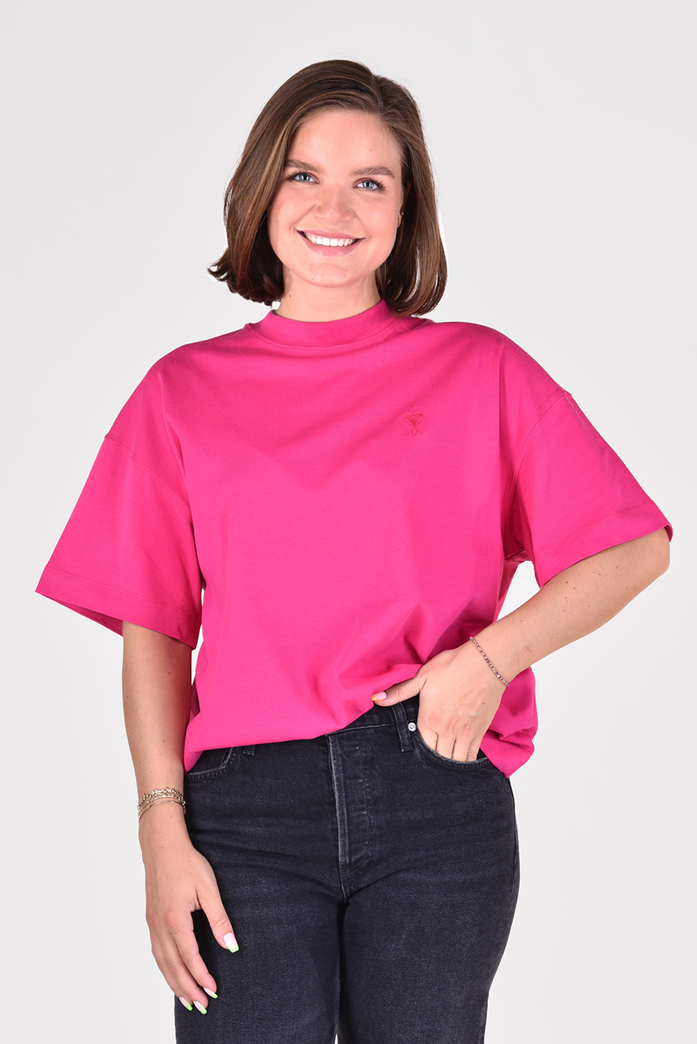 Ami Paris t-shirt Tonal Small ADC UTS012.726 roze Ami Paris t-shirt Tonal Small ADC UTS012.726 roze