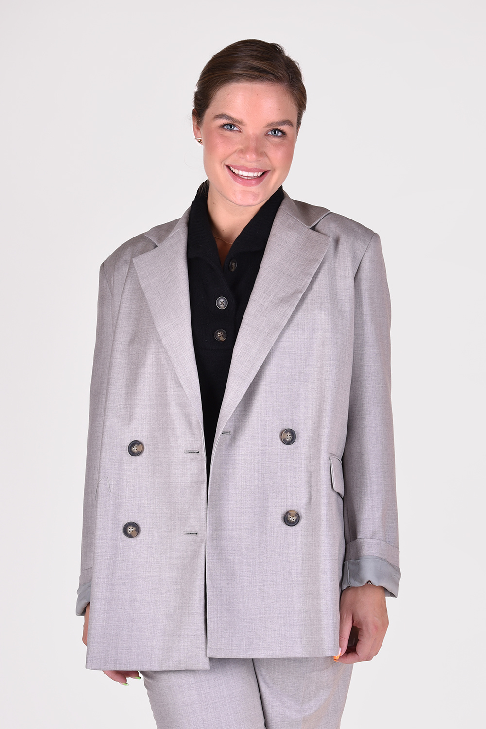 Loulou Studios blazer Donau beige grijs Loulou Studios blazer Donau beige grijs