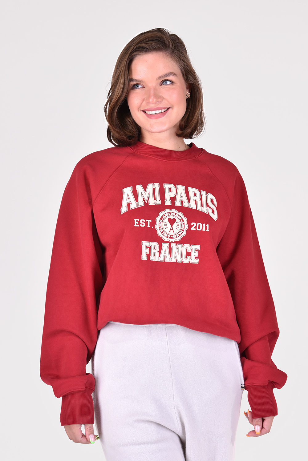 Ami Paris sweater France USW010.474 red