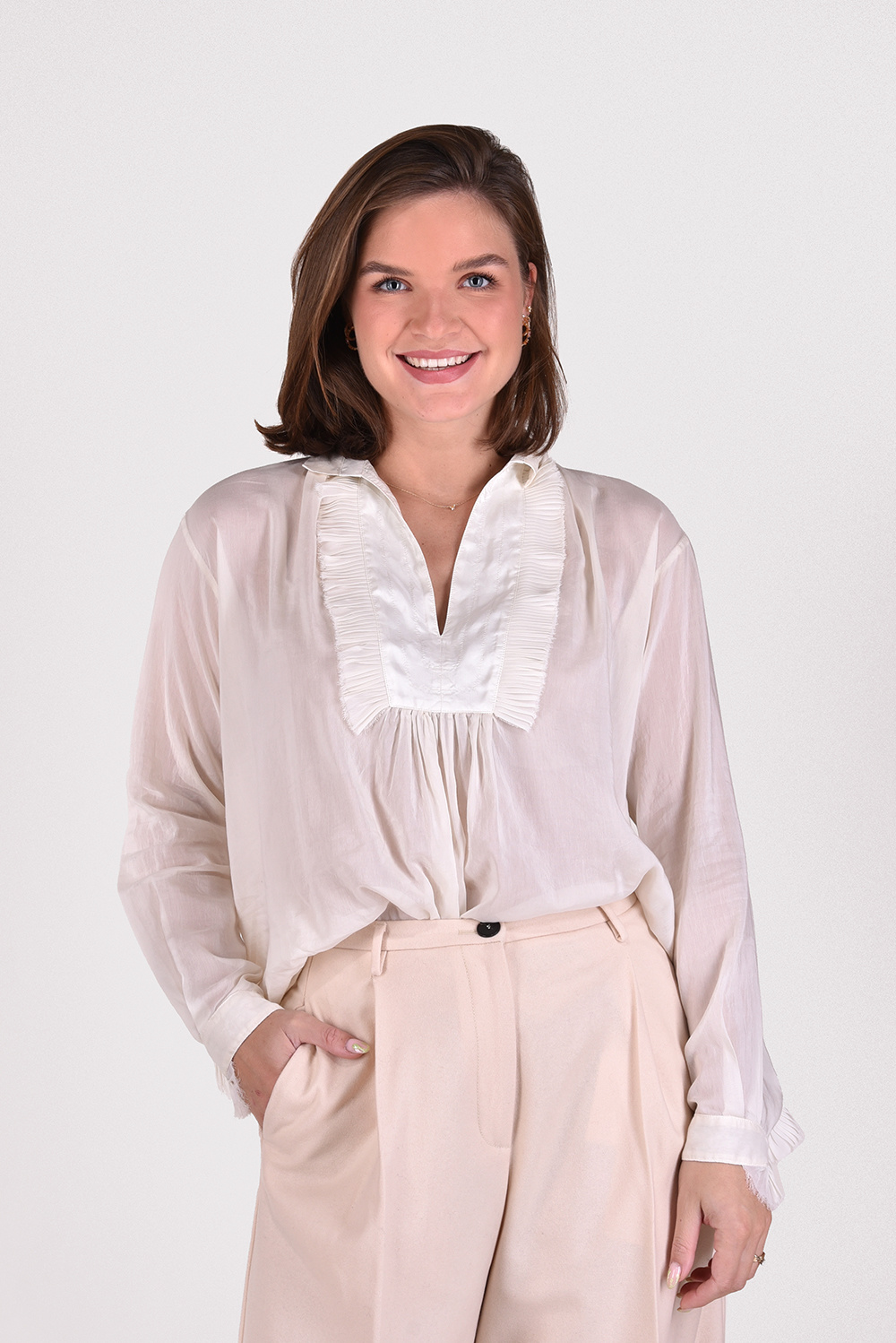 Forte_Forte blouse 9679 creme Forte_Forte blouse 9679 creme