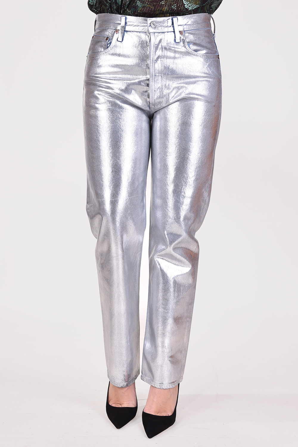 Agolde jeans 90s Pinch Waist A154G-1141 zilver Agolde jeans 90s Pinch Waist A154G-1141 zilver