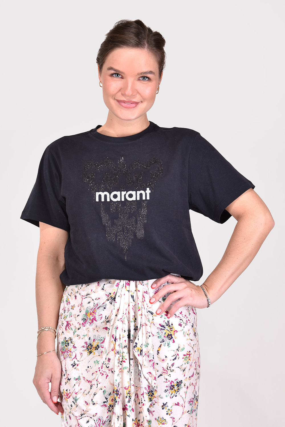 Marant Etoile t-shirt Zewel TS0001FA-A1N88E zwart Marant Etoile t-shirt Zewel TS0001FA-A1N88E zwart