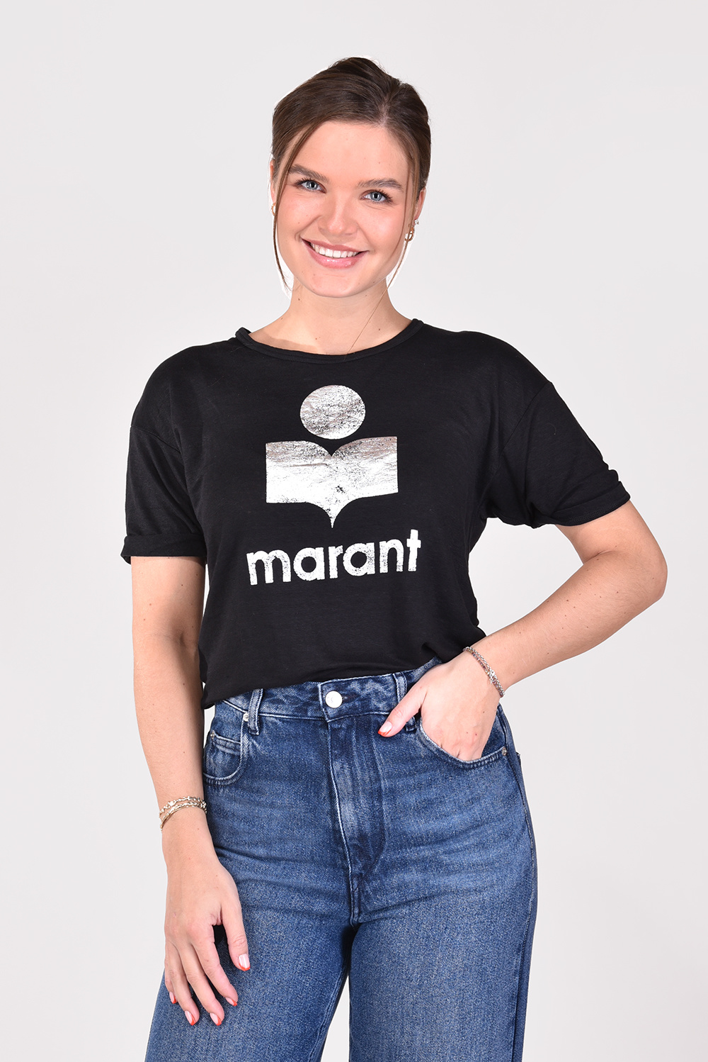 Marant Etoile t-shirt Koldi TS0004FA-A1N10E zwart Marant Etoile t-shirt Koldi TS0004FA-A1N10E zwart