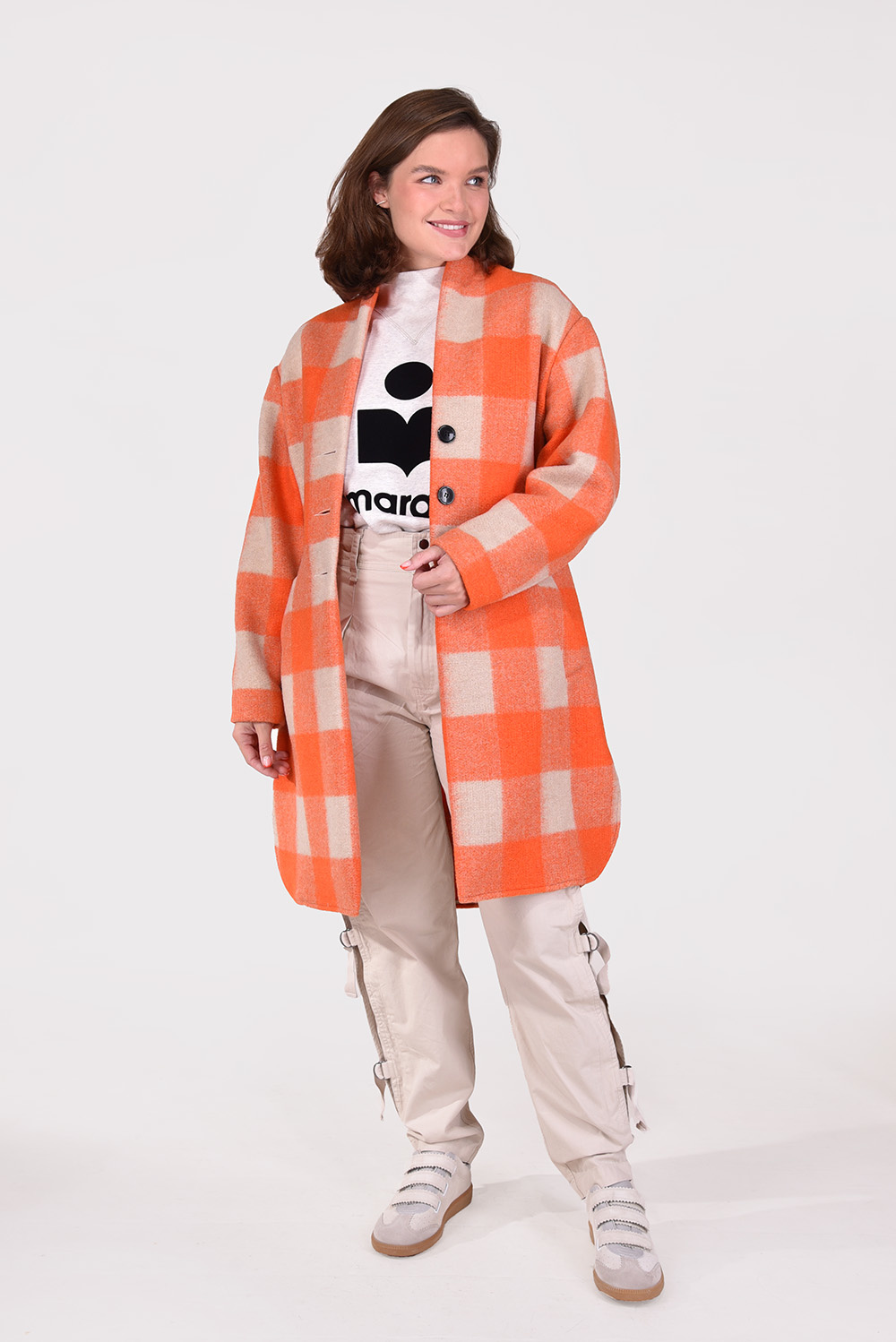 Marant Etoile jas Gabriel MA0019FA-A1D24E oranje Marant Etoile jas Gabriel MA0019FA-A1D24E oranje