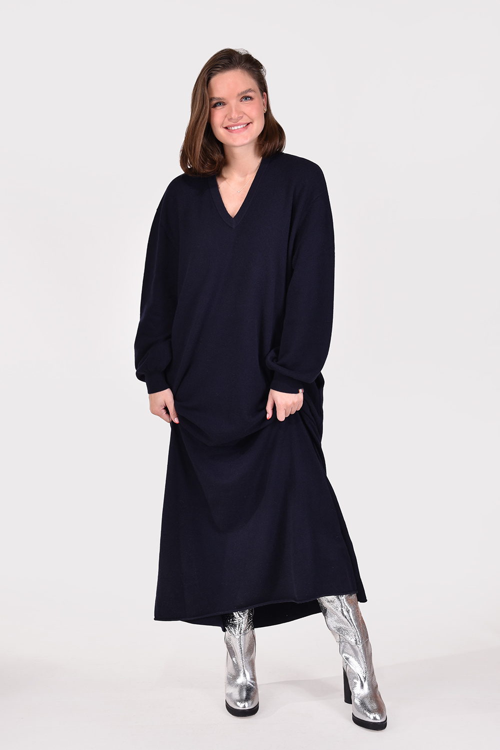 Extreme Cashmere jurk Sheba Short 259 navy Extreme Cashmere jurk Sheba Short 259 navy