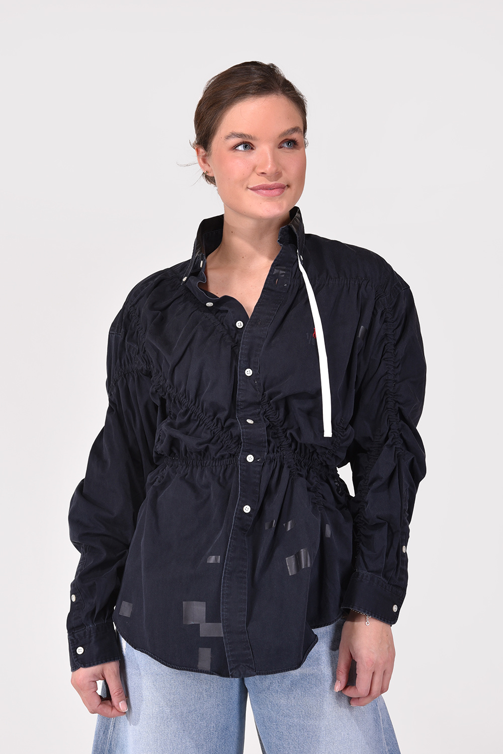 1/OFF Paris blouse Elastic 23123-9 blauw 1/OFF Paris blouse Elastic 23123-9 blauw