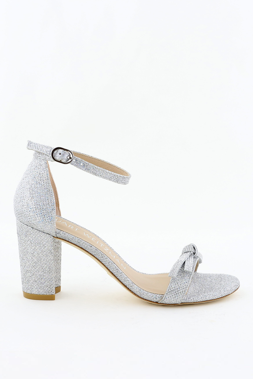 Stuart Weitzman sandalen Nearlynude SW Bow SD108 zilver Stuart Weitzman sandalen Nearlynude SW Bow SD108 zilver