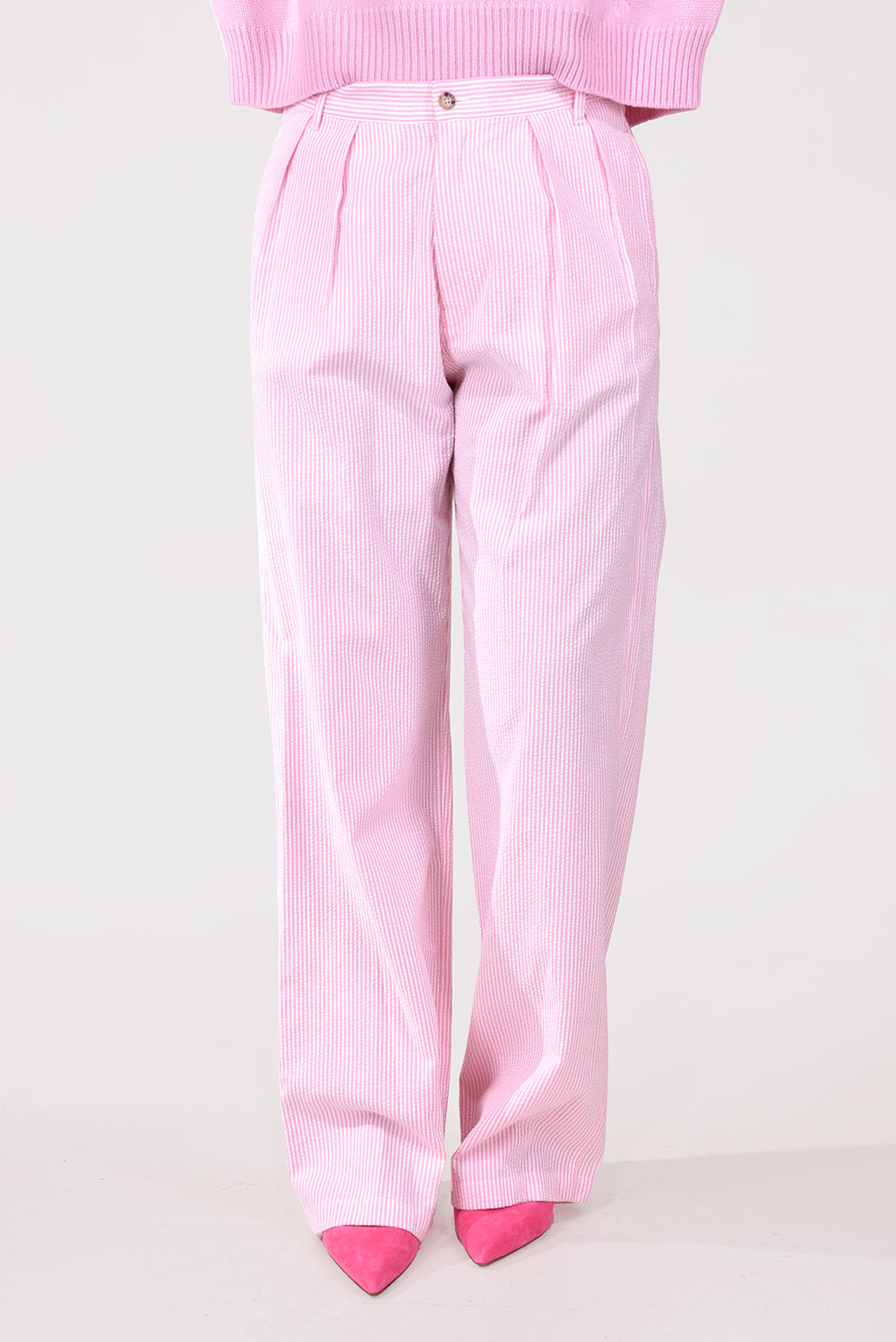 Denimist broek Double Pleat Wide Leg DSW9206-075 roze