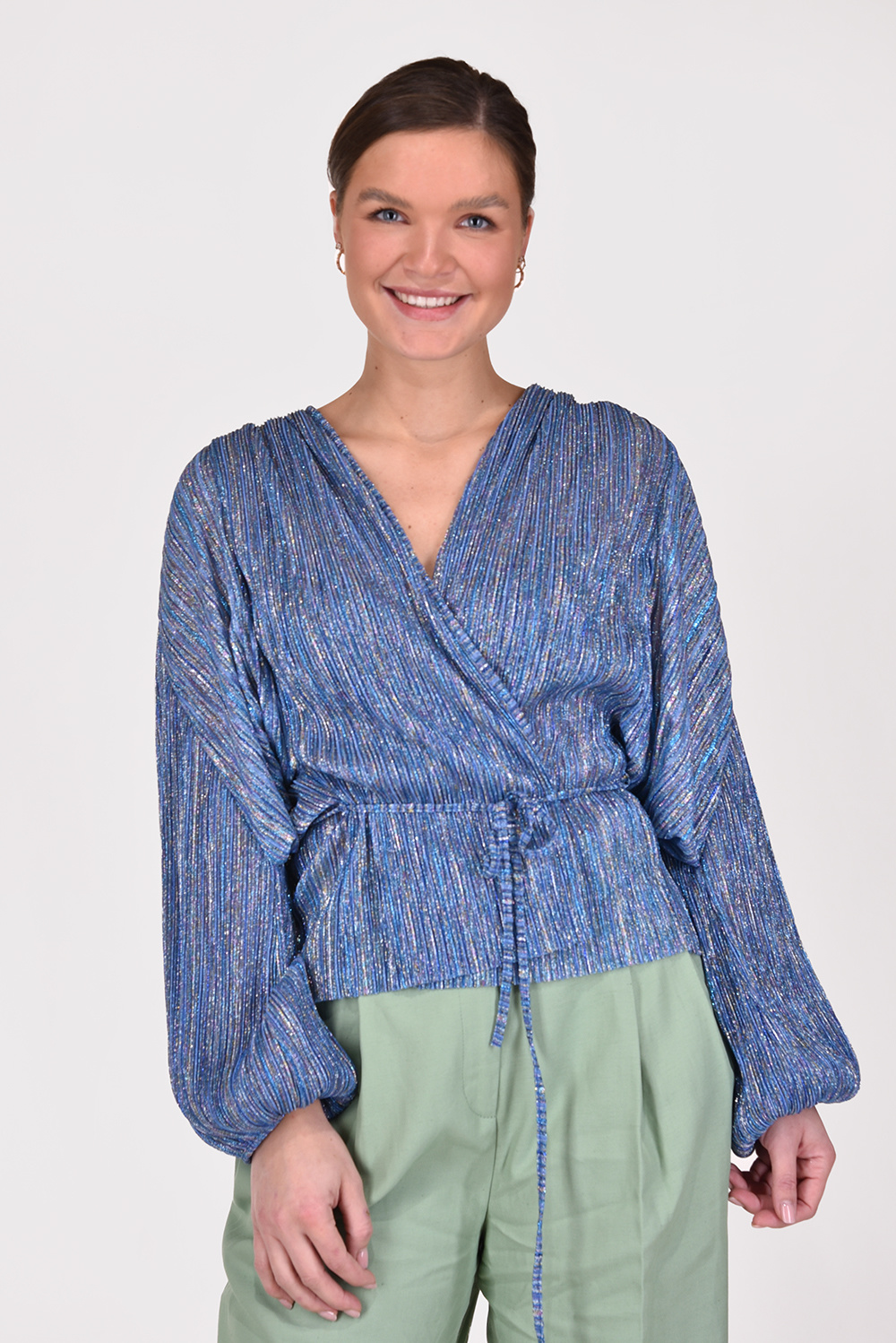 Forte_Forte blouse 10074 blauw Forte_Forte blouse 10074 blauw