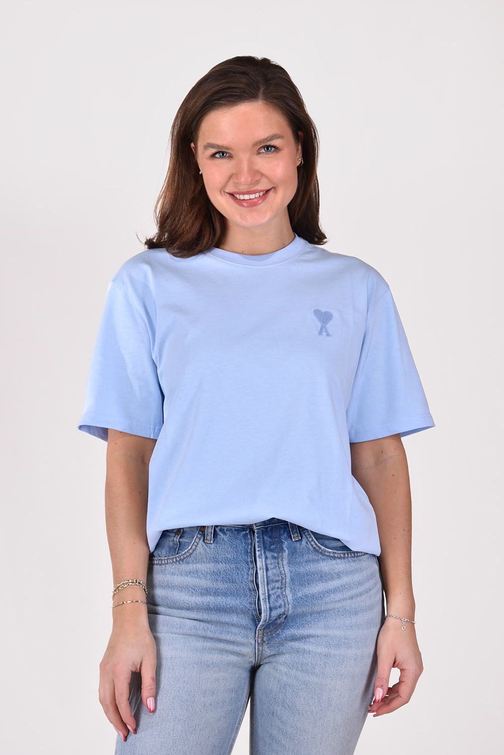 Ami Paris t-shirt Tonal ADC UTS004.726 blauw Ami Paris t-shirt Tonal ADC UTS004.726 blauw