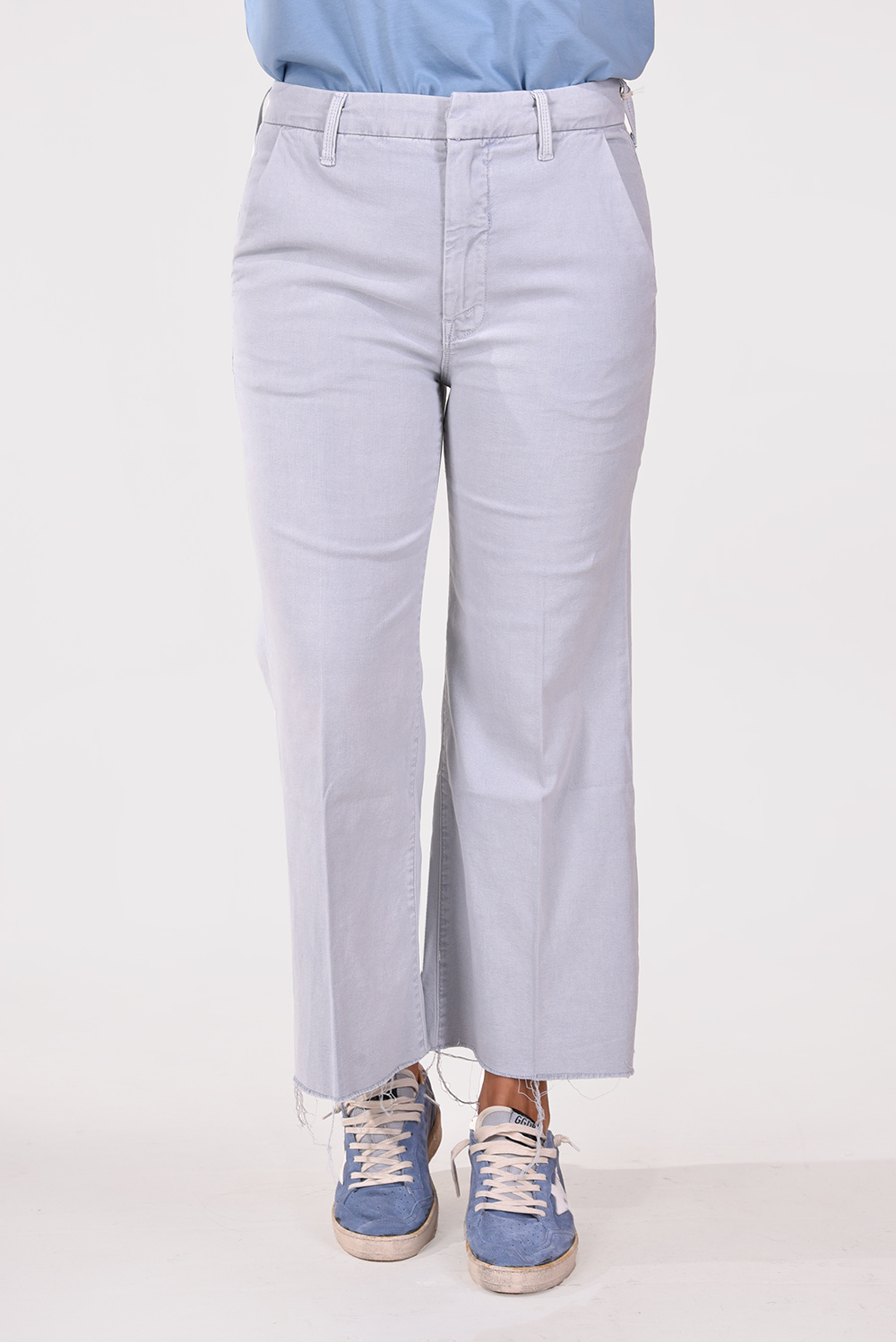 Mother broek Roller Crop Prep Fray 1265-413/A blauw Mother broek Roller Crop Prep Fray 1265-413/A blauw