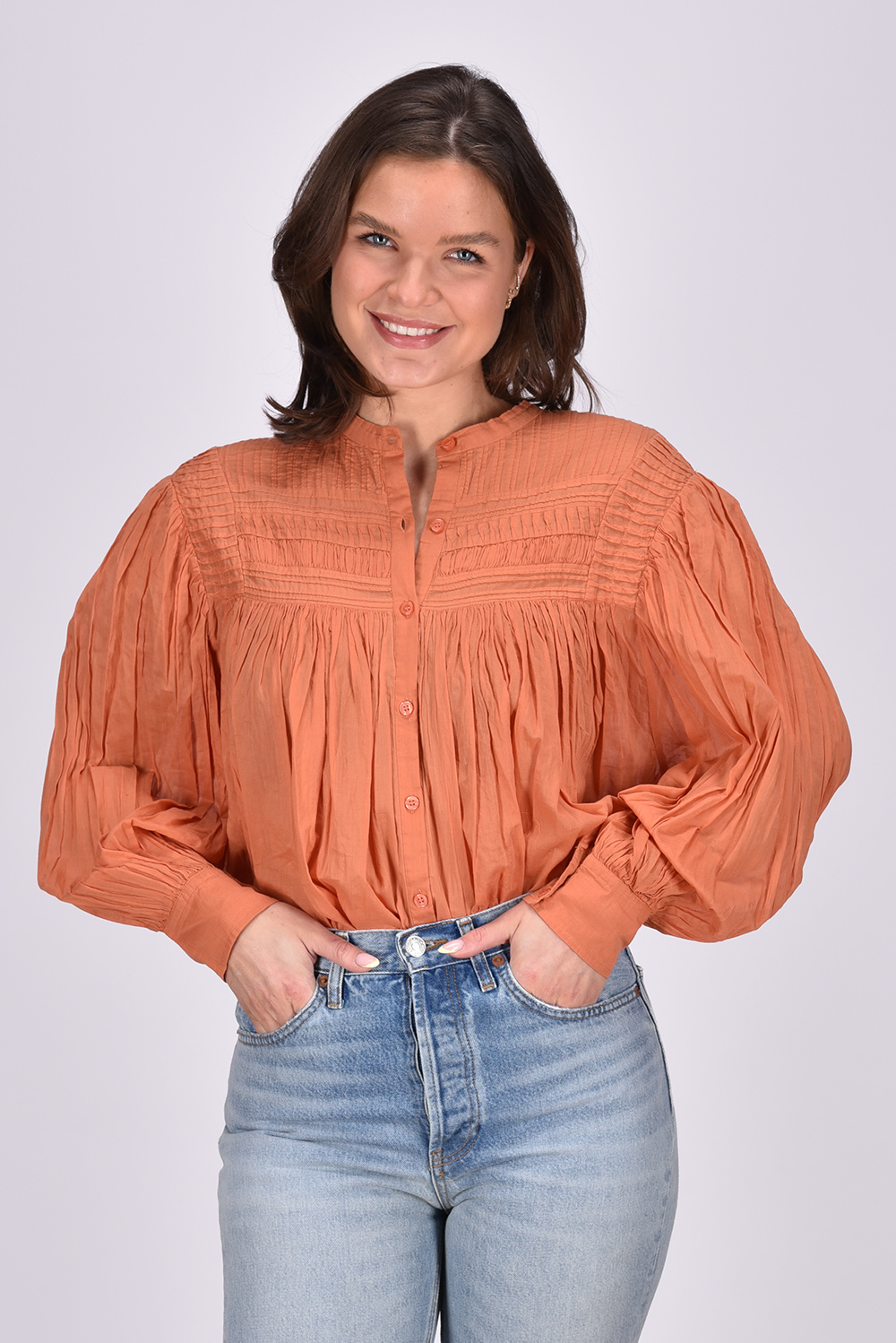 Marant Etoile blouse Plalia HT0002FA-A1J03E oranje Marant Etoile blouse Plalia HT0002FA-A1J03E oranje