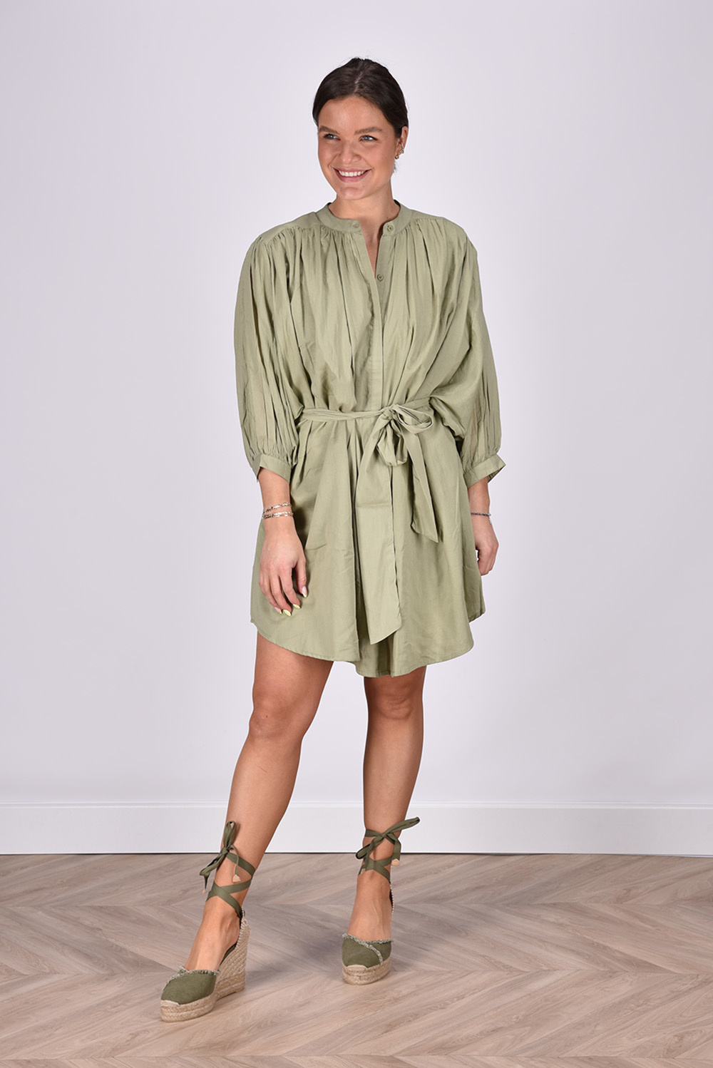Sea Me Happy jurk Balloon Short Double Layered groen Sea Me Happy jurk Balloon Short Double Layered groen