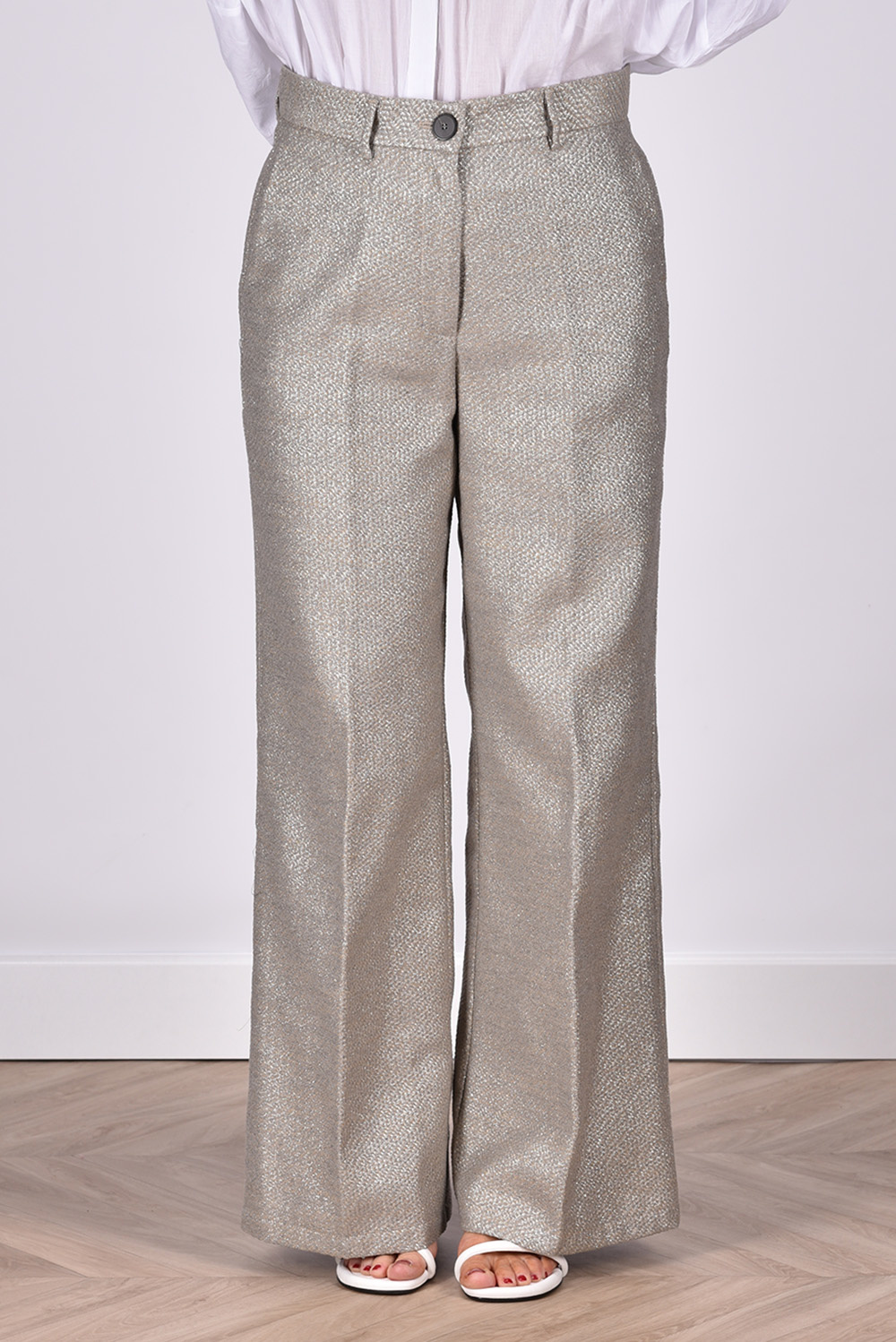 Forte_Forte broek 10021 zilver Forte_Forte broek 10021 zilver