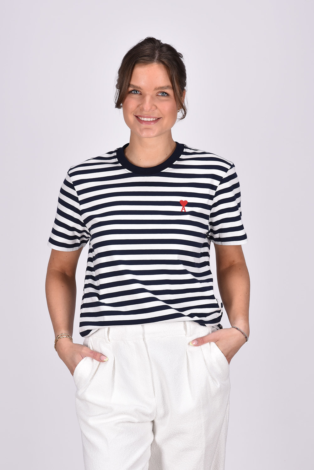 Ami Paris t-shirt Ami De Coeur UTS013.074 blauw Ami Paris t-shirt Ami De Coeur UTS013.074 blauw