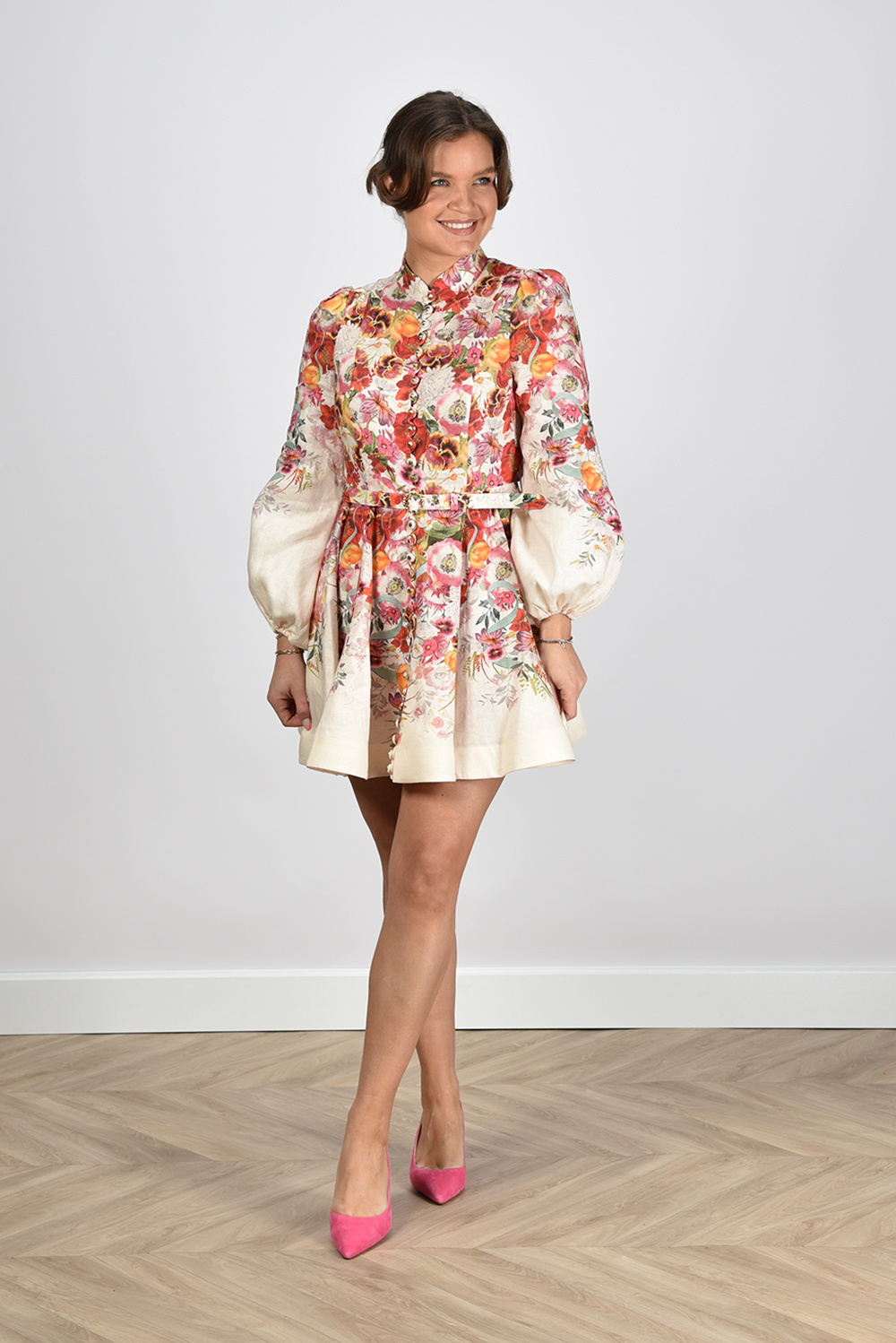 Zimmermann jurk Wonderland Buttoned Mini 6618DWON rood Zimmermann jurk Wonderland Buttoned Mini 6618DWON rood