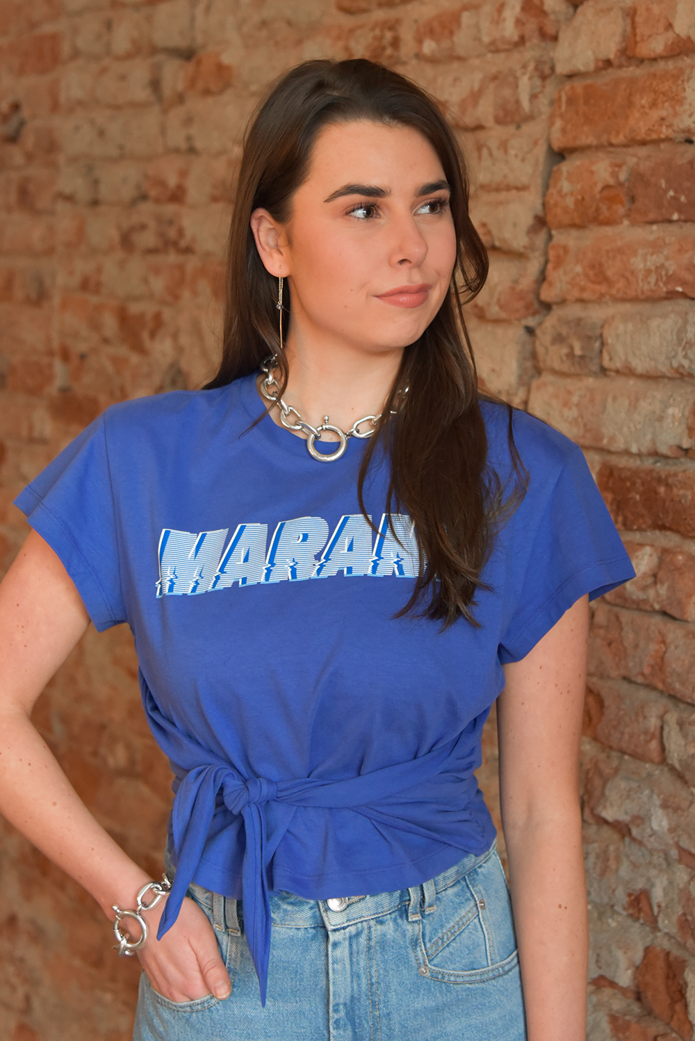 Marant Etoile t-shirt Zodya TS0033FA-A1N91E blauw Marant Etoile t-shirt Zodya TS0033FA-A1N91E blauw