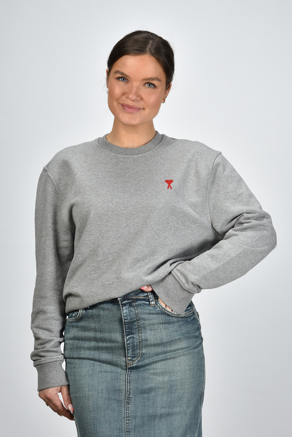Ami Paris trui ADC BFUSW001.730 grijs Ami Paris trui ADC BFUSW001.730 grijs