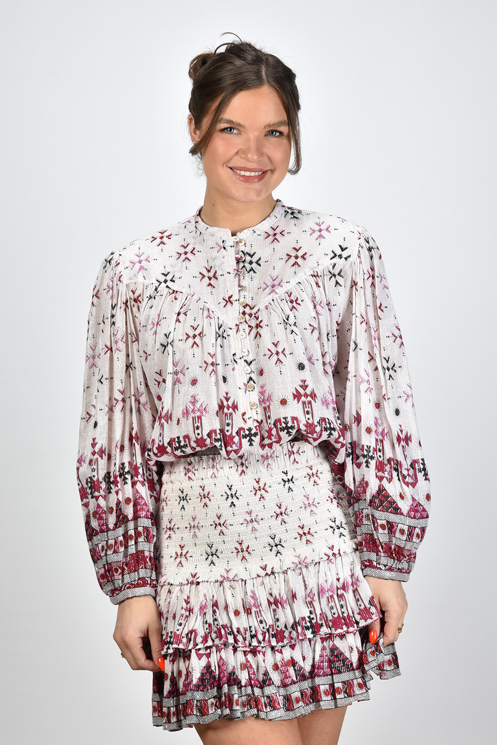 Marant Etoile blouse Salika HT0022FC-A1J53E wit Marant Etoile blouse Salika HT0022FC-A1J53E wit