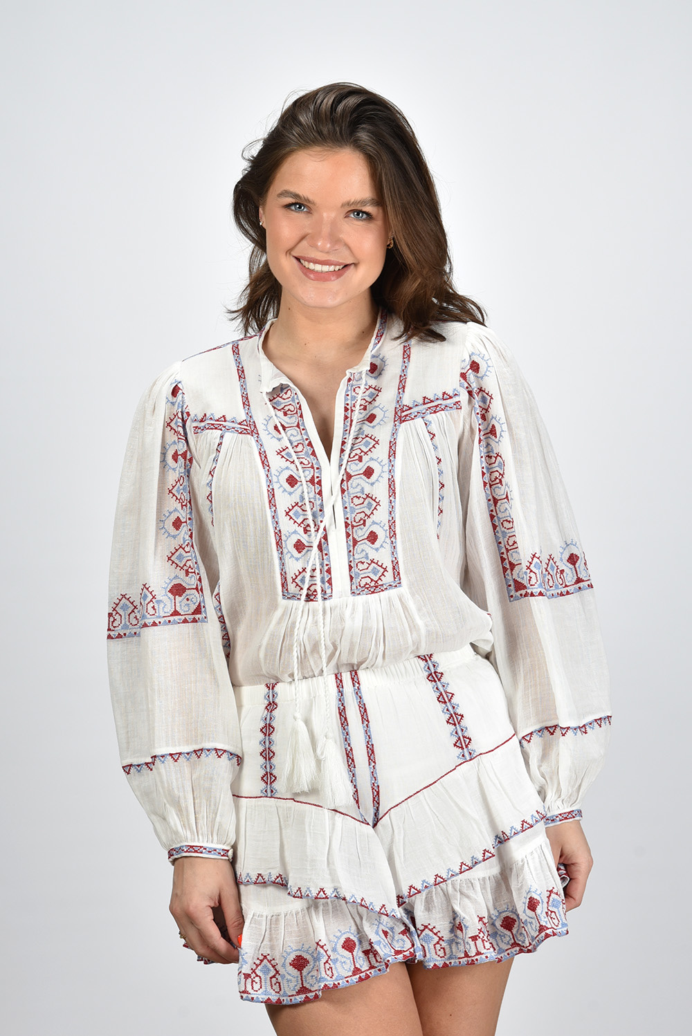 Marant Etoile blouse Kiledia HT0043FA-A1J56E wit Marant Etoile blouse Kiledia HT0043FA-A1J56E wit