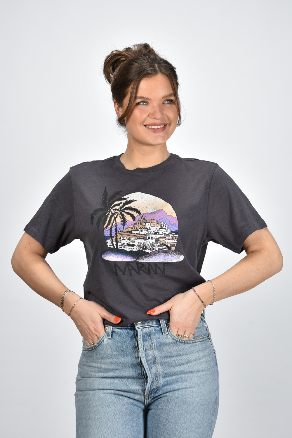 Marant Etoile t-shirt Zewel TS0001FA-A1N90E zwart Marant Etoile t-shirt Zewel TS0001FA-A1N90E zwart