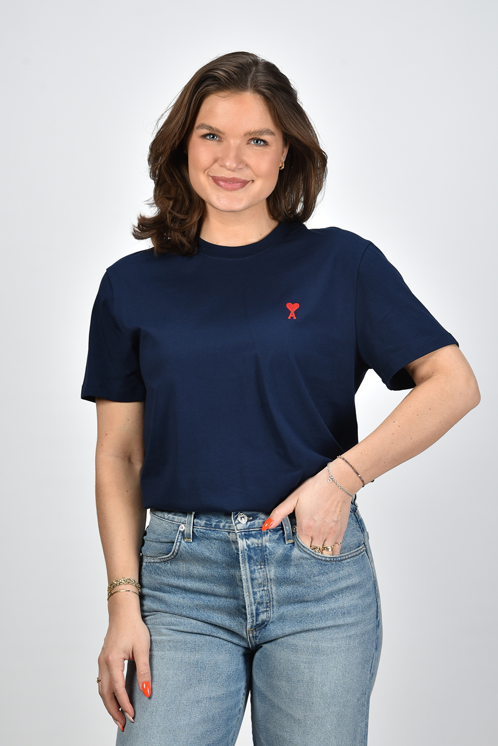 Ami Paris t-shirt ADC UTS001.724 blauw Ami Paris t-shirt ADC UTS001.724 blauw
