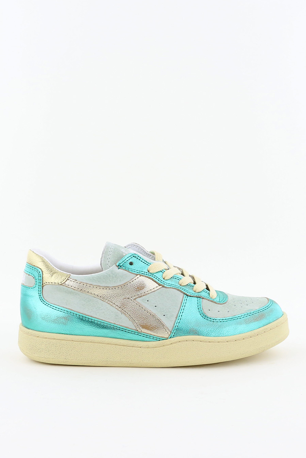 Diadora Heritage sneakers Mi Basket Low Metal Pigskin Used WN 201.179535 blauw Diadora Heritage sneakers Mi Basket Low Metal Pigskin Used WN 201.179535 blauw
