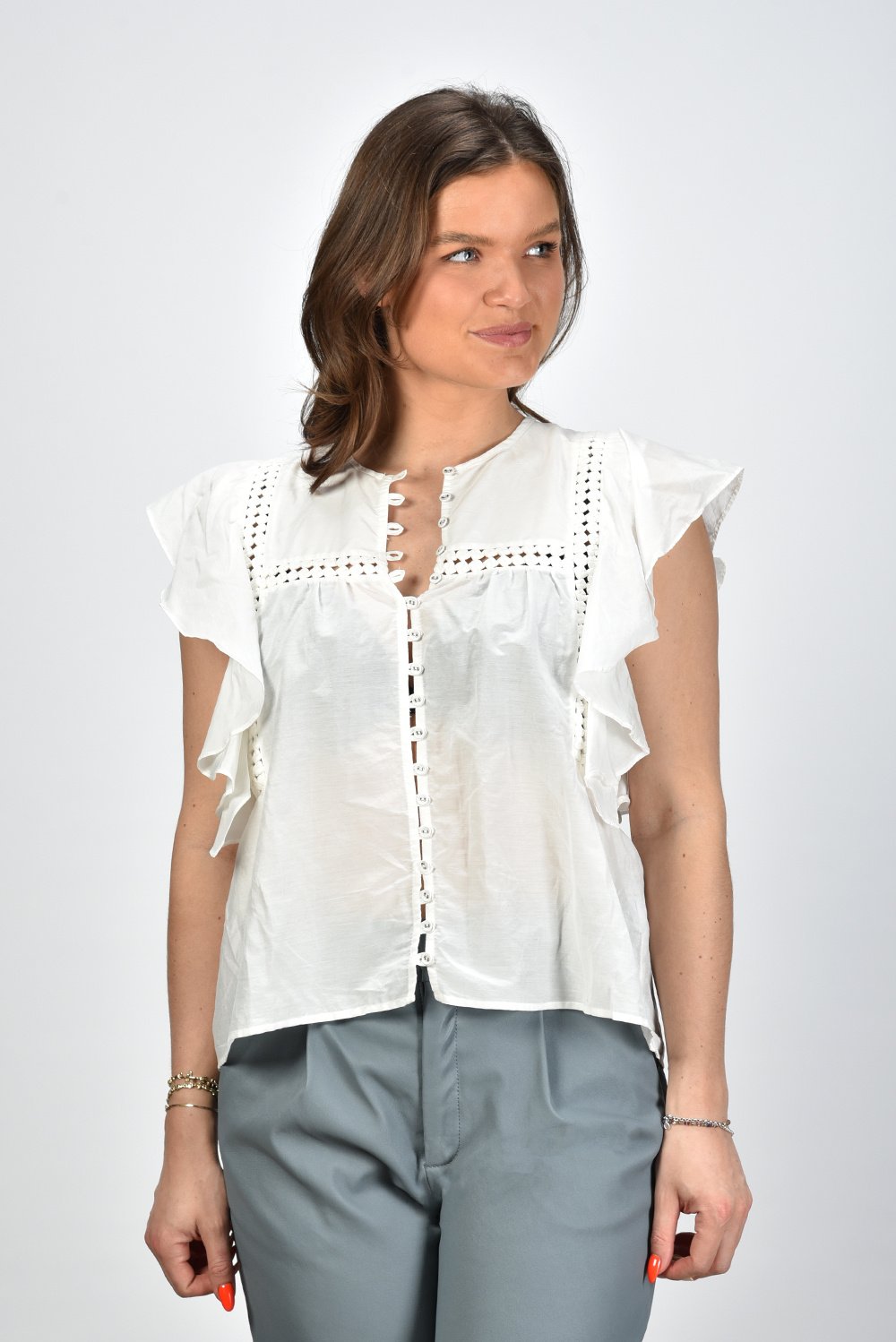 Magali Pascal top Kamini MPSS23R37 off white - Marjon Snieders