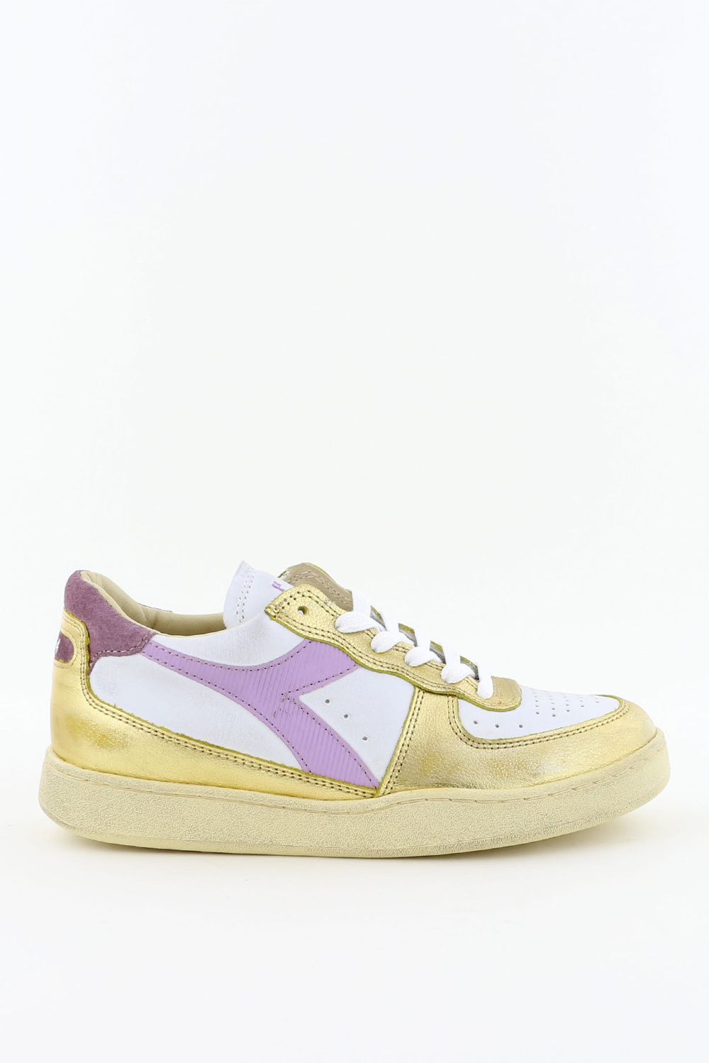 Diadora Heritage sneakers Mi Basket Low Metallic Dirty 201.179034 wit/goud Diadora Heritage sneakers Mi Basket Low Metallic Dirty 201.179034 wit/goud