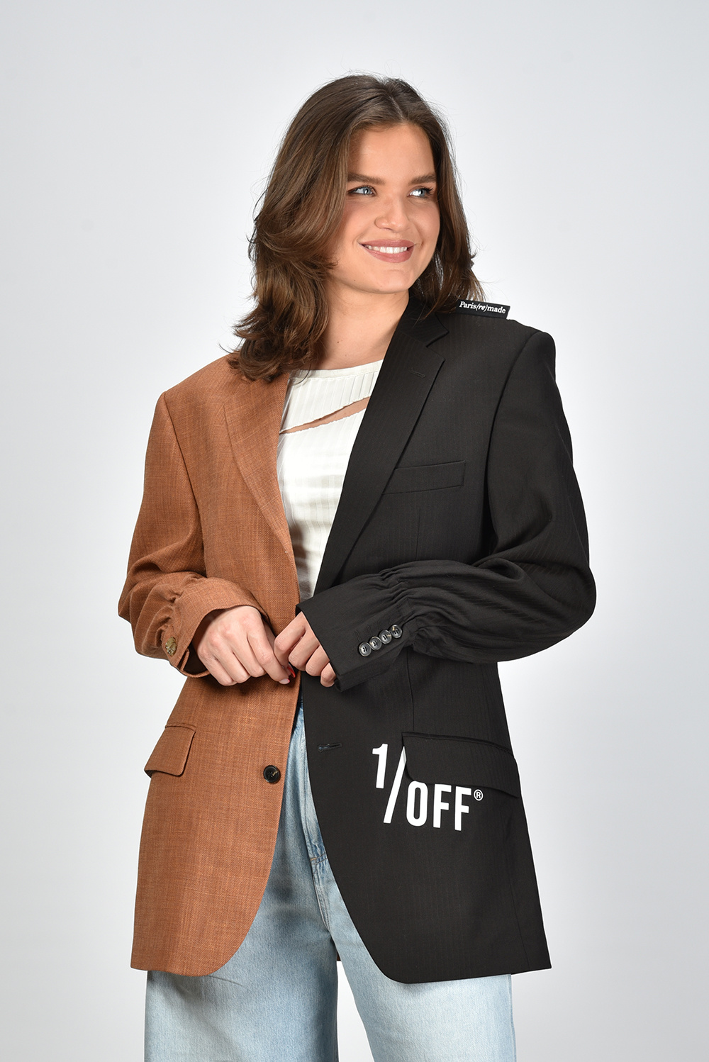 1/OFF Paris blazer Double 221832 bruin 1/OFF Paris blazer Double 221832 bruin