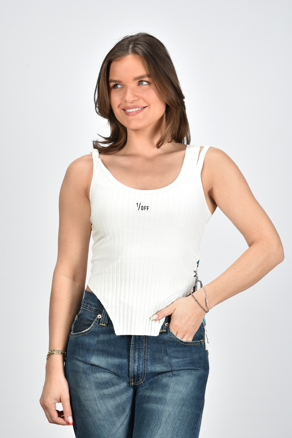 1/OFF Paris top Tank Jersey Basic wit 1/OFF Paris top Tank Jersey Basic wit