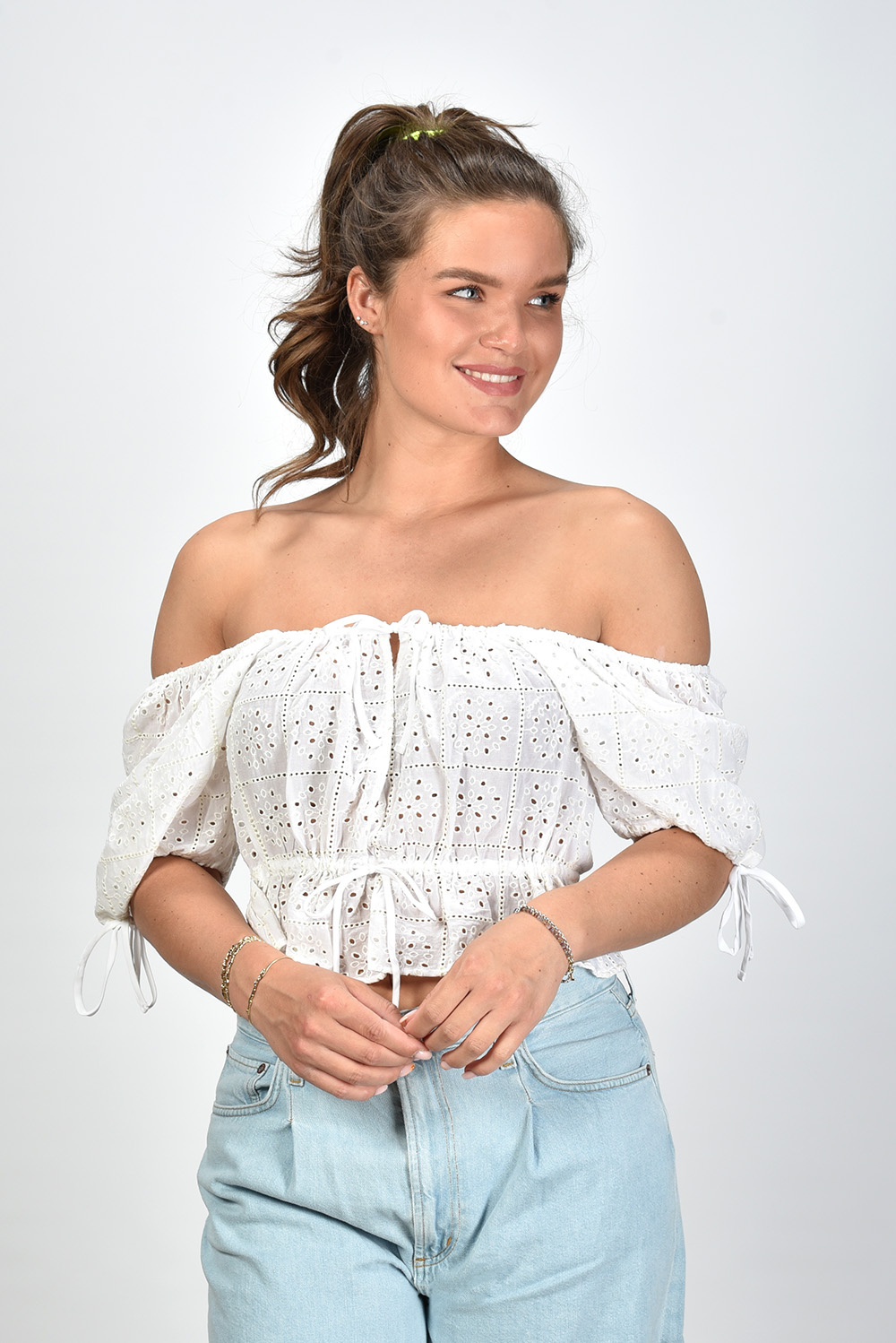 Ganni top F8077 wit Ganni top F8077 wit