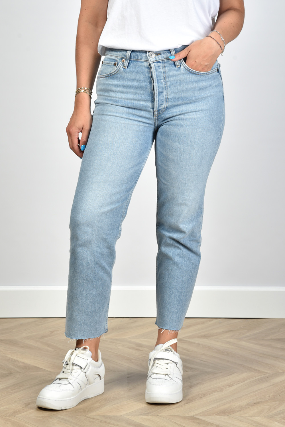 Re/Done jeans 70s Stove Pipe 192-03W7STV27 blauw Re/Done jeans 70s Stove Pipe 192-03W7STV27 blauw