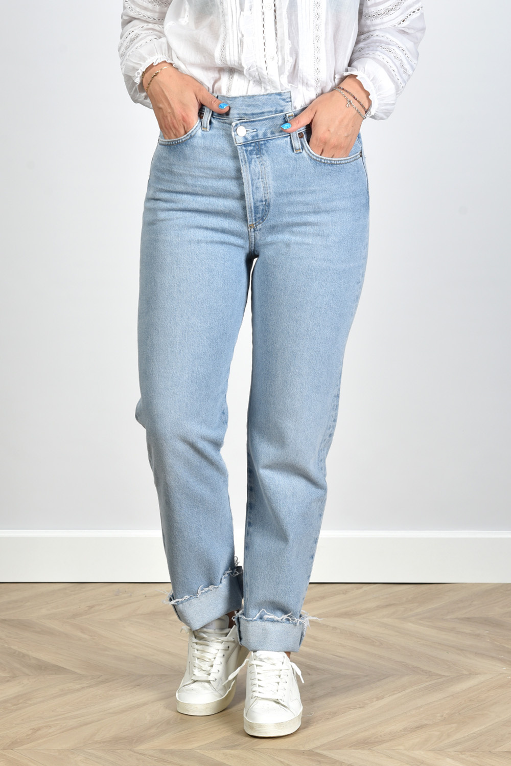 Agolde jeans Criss Cross Straight A9037-1141 blauw Agolde jeans Criss Cross Straight A9037-1141 blauw