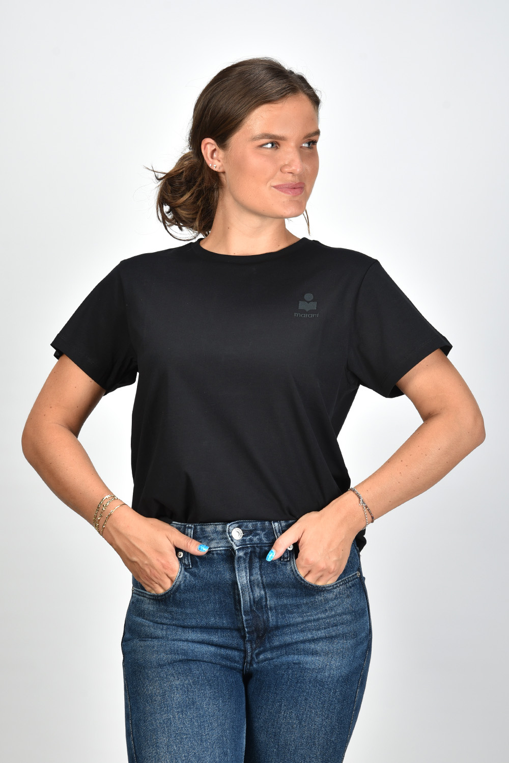 Marant Etoile t-shirt Aby TS0070FA-A1N98E zwart Marant Etoile t-shirt Aby TS0070FA-A1N98E zwart
