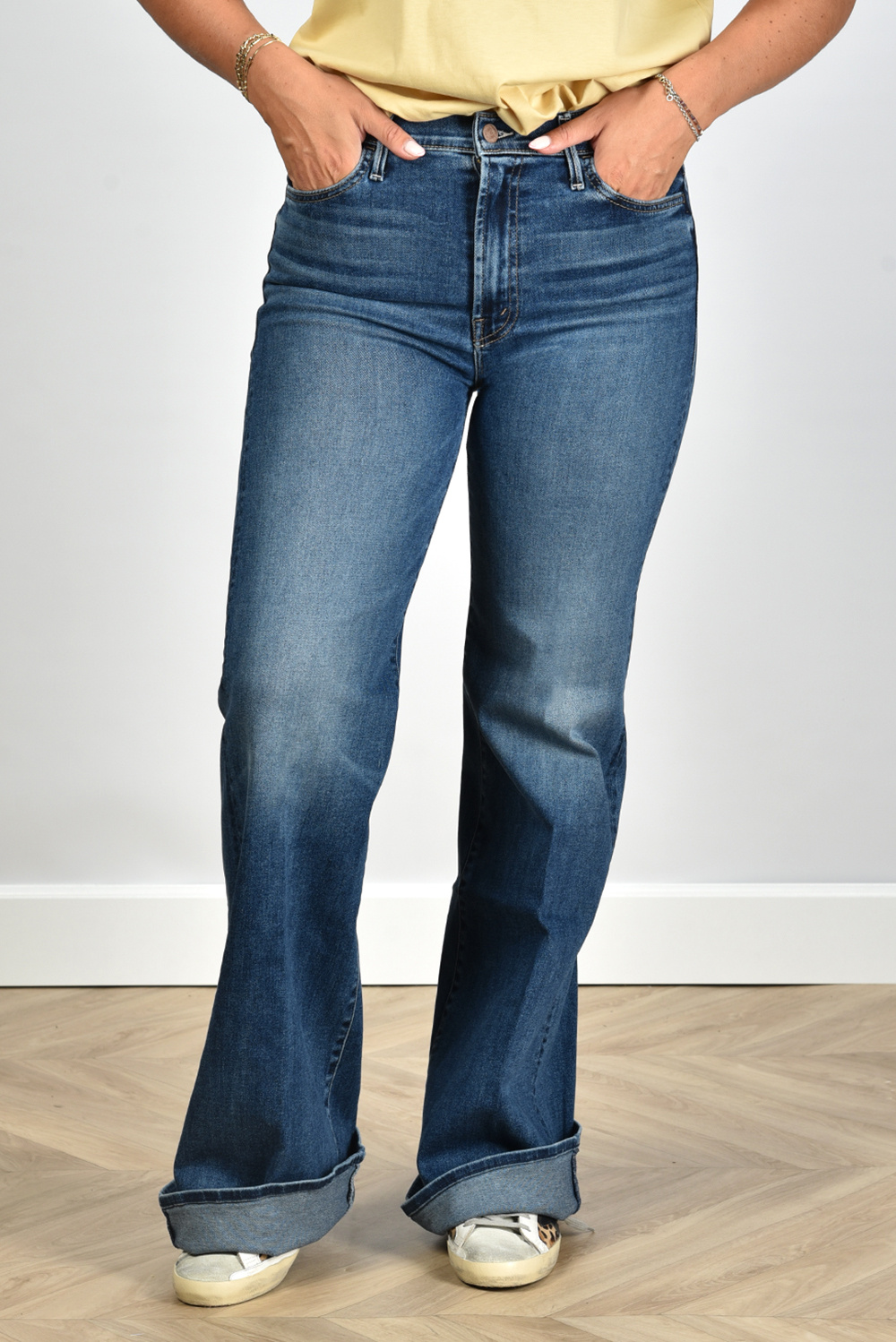 Mother jeans Hustler Roller Heel 10407-1156 blauw Mother jeans Hustler Roller Heel 10407-1156 blauw