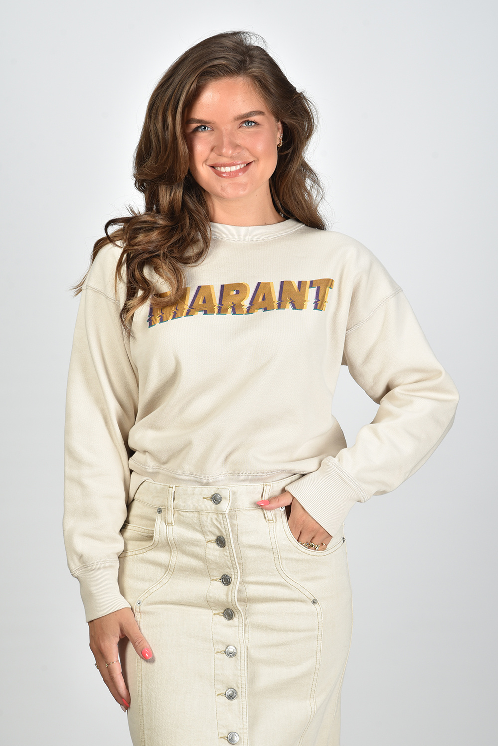 Marant Etoile trui Mobyli SW0011FA-A1M82E creme Marant Etoile trui Mobyli SW0011FA-A1M82E creme